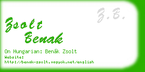 zsolt benak business card